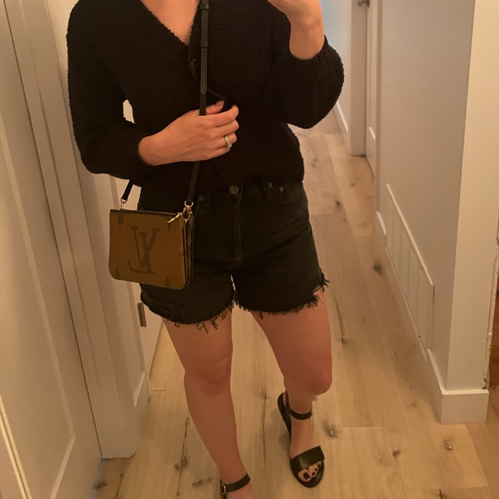 AGOLDE Women's Riley Black Denim Shorts